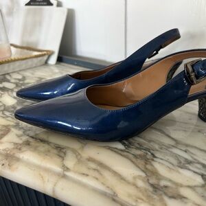 Elegant Blue Slingback Heels